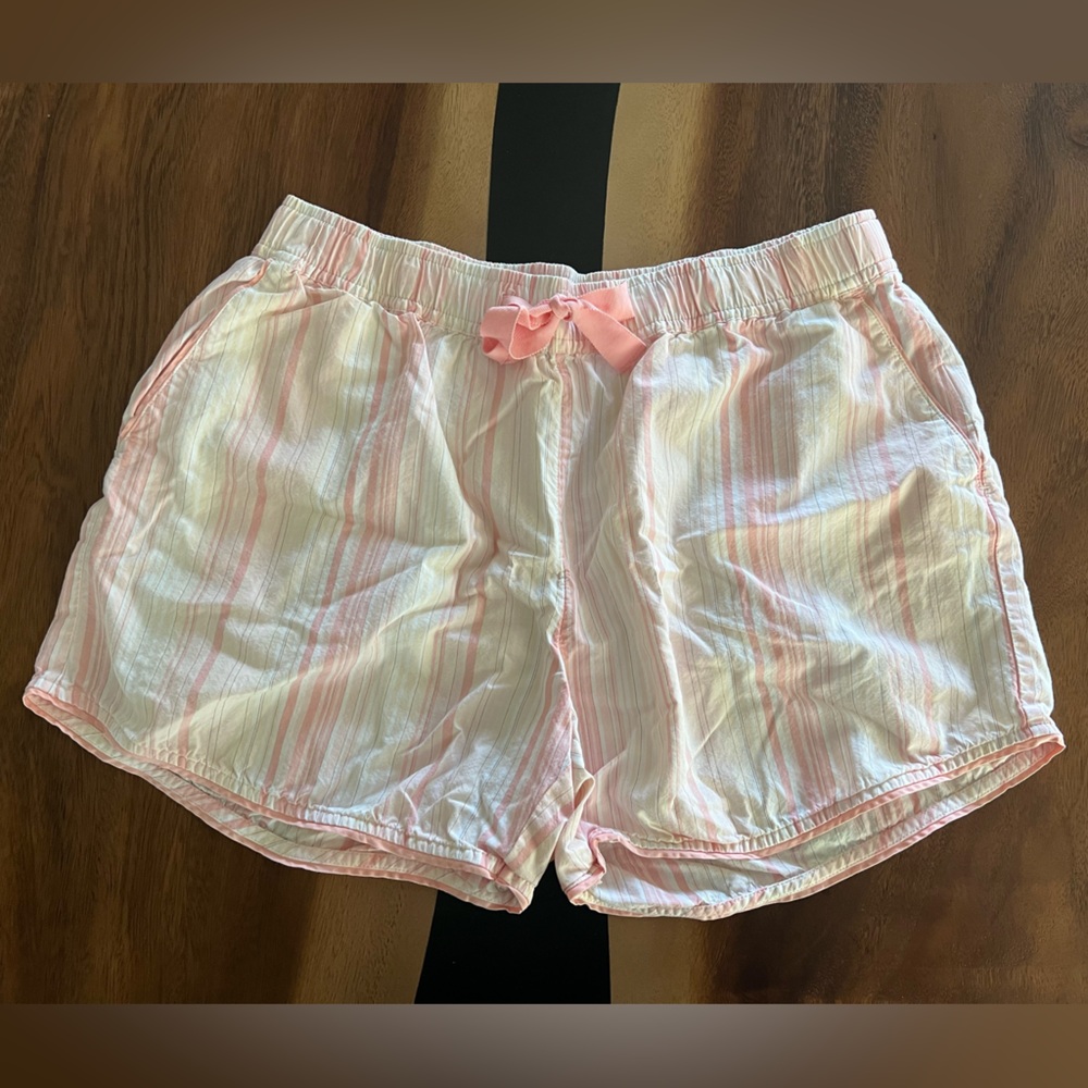 Adorable Pink and White Striped Sleep Shorts